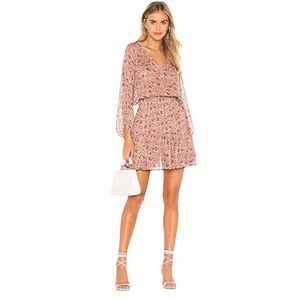 Revolve Velvet by Graham Spencer Aubrey dress pink mini long‎ sleeve sheer large